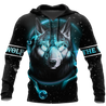 Love Gift Unisex All Over Printed Wolf Couple Hoodie MEI