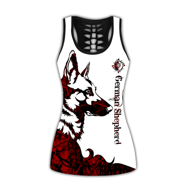 German shepherd red tattoos legging + hollow tank combo DD07212001S-Apparel-HG-No legging-S-Vibe Cosy™