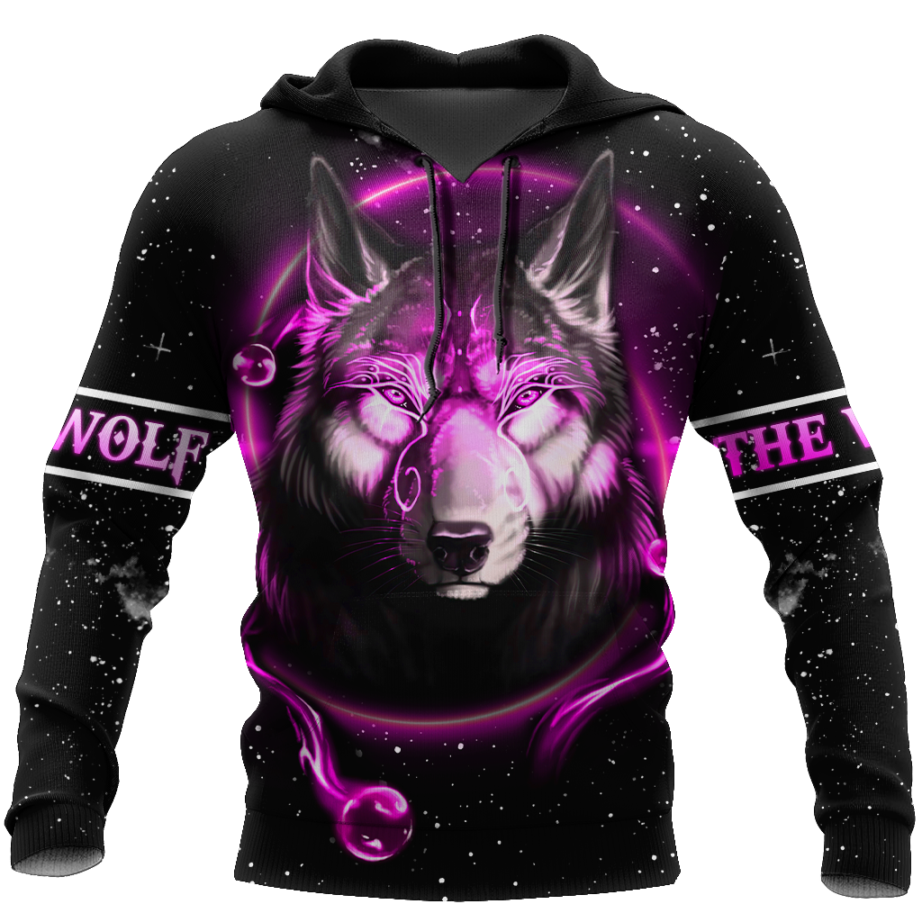 Love Gift Unisex All Over Printed Wolf Couple Hoodie MEI