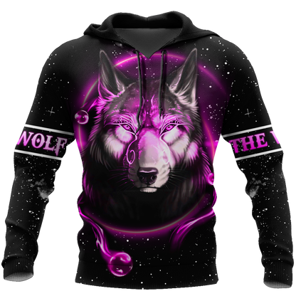 Love Gift Unisex All Over Printed Wolf Couple Hoodie MEI