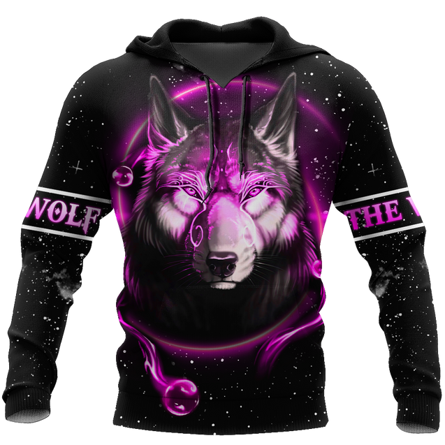 Love Gift Unisex All Over Printed Wolf Couple Hoodie MEI