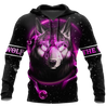 Love Gift Unisex All Over Printed Wolf Couple Hoodie MEI