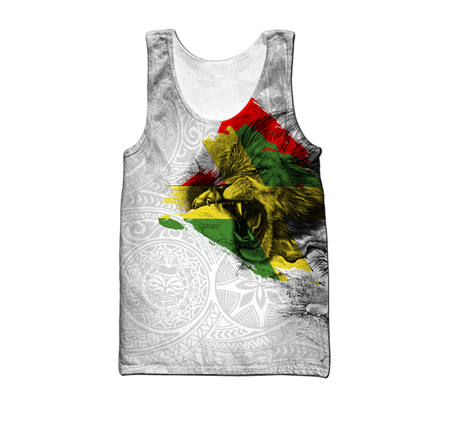 Jamaica lion roar 3d hoodie shirt for men and women DD07042001-Apparel-HG-Men's tank top-S-Vibe Cosy™