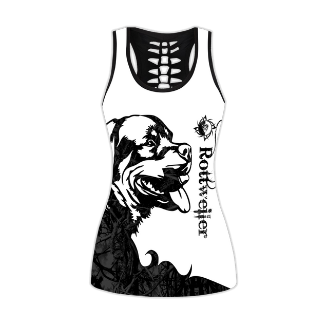 Rottweiler black tattoos legging + hollow tank combo DD07302003S-Apparel-HG-No legging-S-Vibe Cosy™