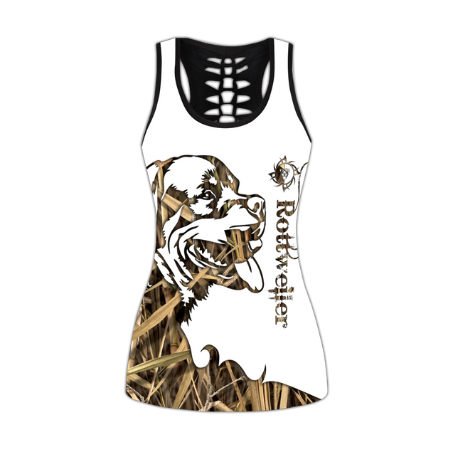 Rottweiler brown tattoos legging + hollow tank combo DD07302007S-Apparel-HG-No legging-S-Vibe Cosy™