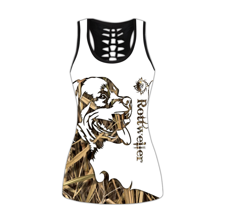 Rottweiler brown tattoos legging + hollow tank combo DD07302007S-Apparel-HG-S-S-Vibe Cosy™