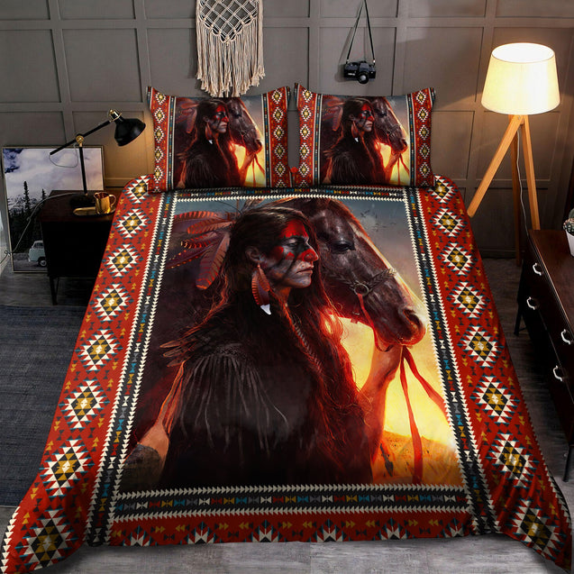 Native American Man And Horse Bedding Set NTN08102001-MEI