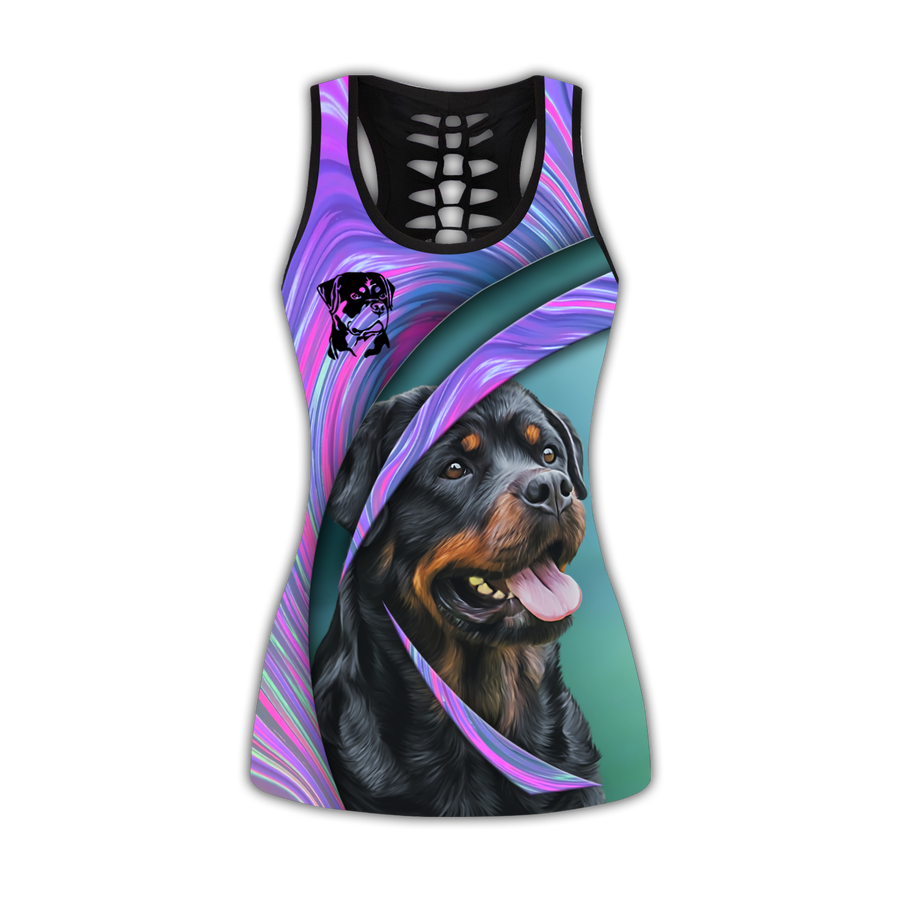 Rottweiler colorful legging + hollow tank combo DD07212003-Apparel-HG-S-S-Vibe Cosy™