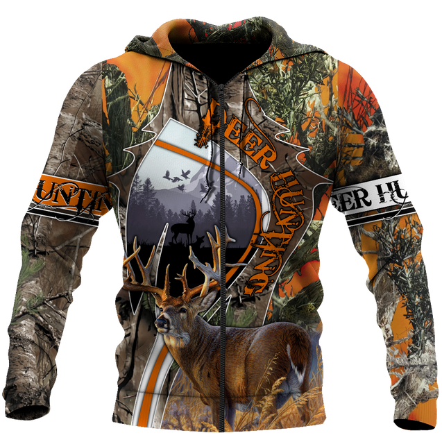 3D All Over Print Camo Deer Hunter Hoodie DD08102001