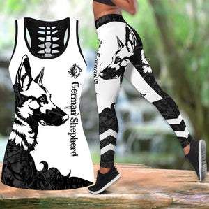 German shepherd black tattoos legging + hollow tank combo DD07252002S-Apparel-HG-S-S-Vibe Cosy™