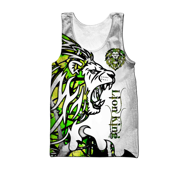 Beautiful Lion green Tattoo camo 3D all over printed shirts for men and women DD05272002S-Apparel-Huyencass-Tank Top-S-Vibe Cosy™