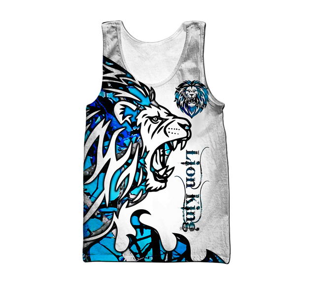 Beautiful Lion blue Tattoo camo 3D all over printed shirts for men and women DD05272003S-Apparel-Huyencass-Tank Top-S-Vibe Cosy™