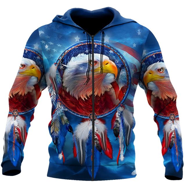 Eagle Dreamcatcher Native American Blue 3D All Over Printed Shirts DD09112003-LAM