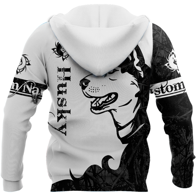 Husky black custom 3d hoodie shirt for men and women DD08122003S