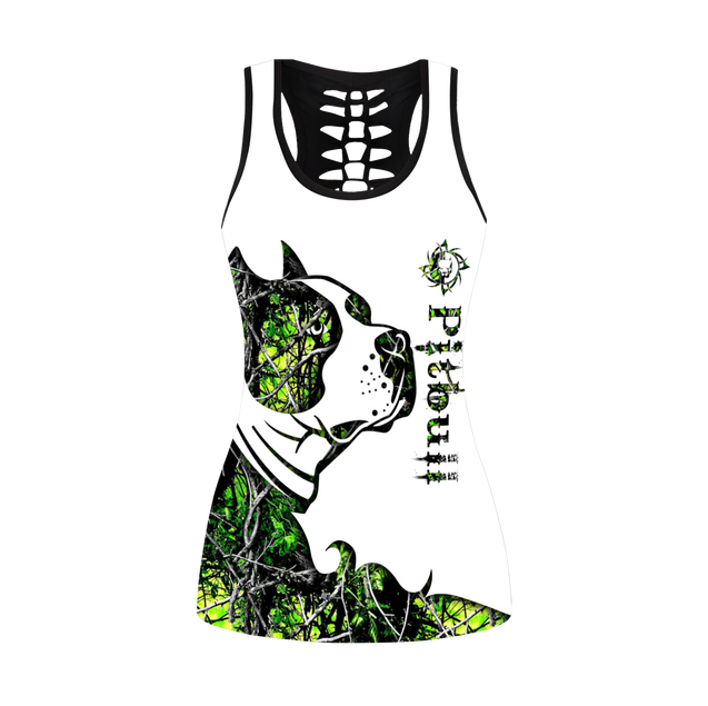 Pitbull green tattoos legging + hollow tank combo HG71802S1-Apparel-HG-No legging-S-Vibe Cosy™