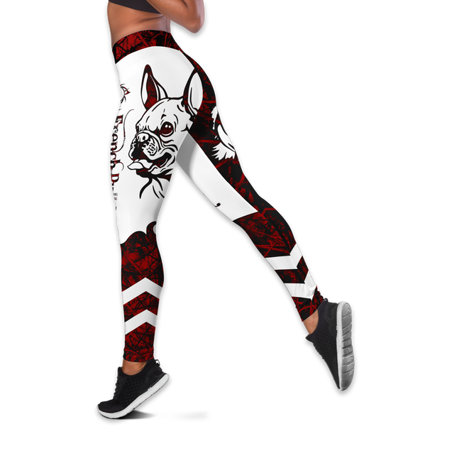 French bulldog red tattoos legging + hollow tank combo DD07252003S-Apparel-HG-S-No tank-Vibe Cosy™