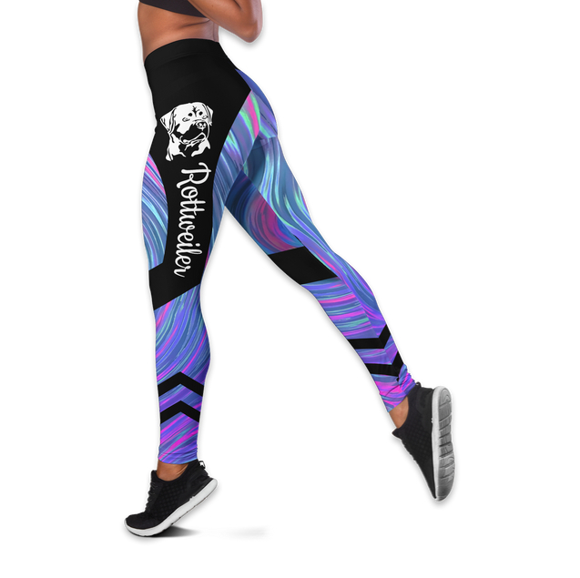 Rottweiler colorful legging + hollow tank combo DD07212003-Apparel-HG-S-No tank-Vibe Cosy™