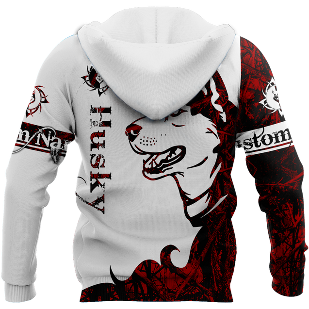 Husky red custom 3d hoodie shirt for men and women DD08122002S