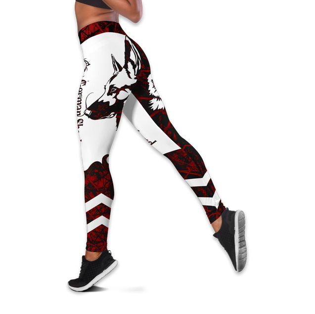 German shepherd red tattoos legging + hollow tank combo DD07212001S-Apparel-HG-S-No tank-Vibe Cosy™