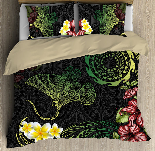 Cook Islands Bedding Set Beautiful Rays Tipani Hibiscus-Bedding Set-Huyencass-Twin-Vibe Cosy™