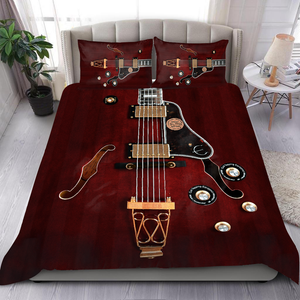 Lovely Red Electric Guitar Rock Bedding Set-ML-ML-US Twin-Vibe Cosy™