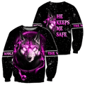 Galaxy Wolf He Keeps Me Safe Hoodie MEI