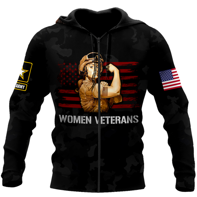 Women Veterans 3d all over printed shirts for men and women DD05232001-Apparel-Huyencass-Zipped Hoodie-S-Vibe Cosy™