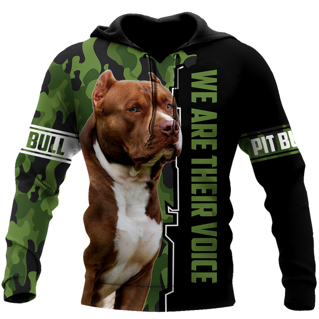 We Are Their Voice Pit Bull 3D All Over Print Hoodie DD09262002