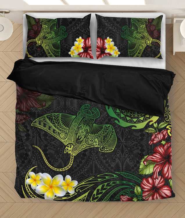 Cook Islands Bedding Set Beautiful Rays Tipani Hibiscus-Bedding Set-Huyencass-Twin-Vibe Cosy™