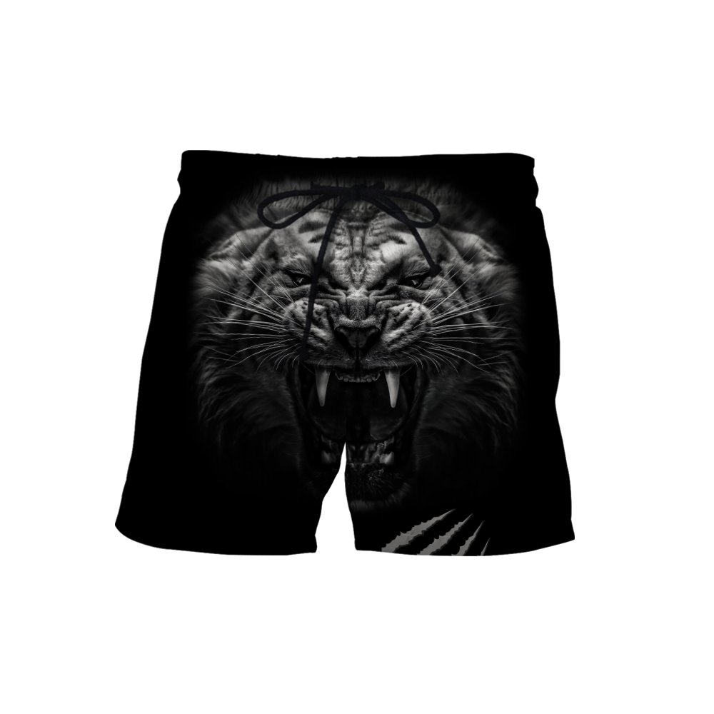 3D Tattoo White Tiger Over Printed Hoodie