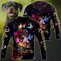 Rottweiler and Butterfly 3D All Over Print Hoodie