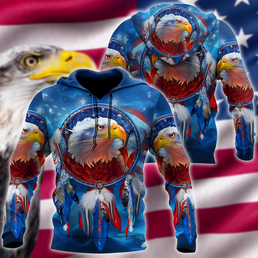 Eagle Dreamcatcher Native American Blue 3D All Over Printed Shirts DD09112003-LAM