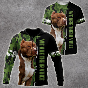 We Are Their Voice Pit Bull 3D All Over Print Hoodie DD09262002