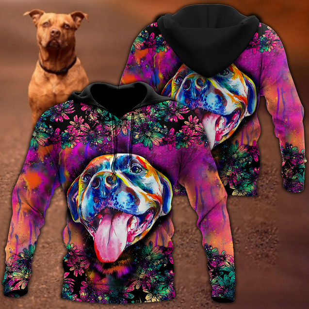 Pitbull flower 3D hoodie shirt for men and women HG91602