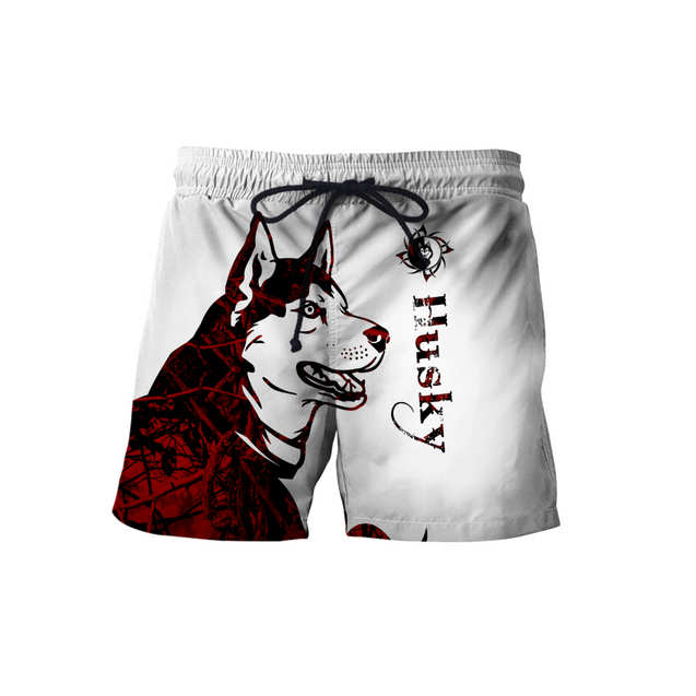 Husky red custom 3d hoodie shirt for men and women DD08122002S