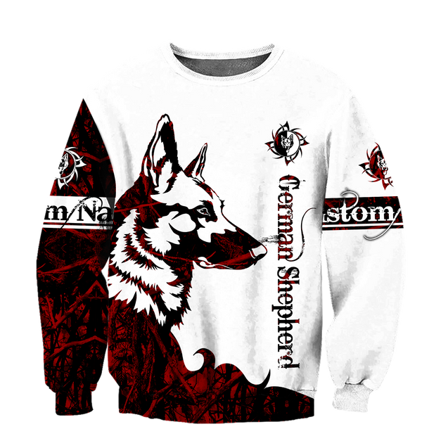 German shepherd red custom 3d hoodie shirt for men and women DD08052001S