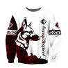 German shepherd red custom 3d hoodie shirt for men and women DD08052001S