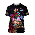 Rottweiler and Butterfly 3D All Over Print Hoodie