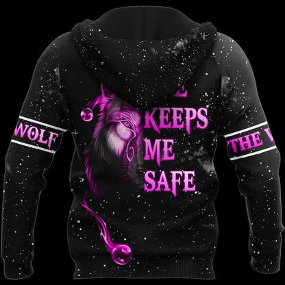 Love Gift Unisex All Over Printed Wolf Couple Hoodie MEI