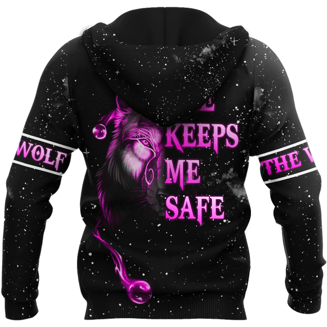 Galaxy Wolf He Keeps Me Safe Hoodie MEI