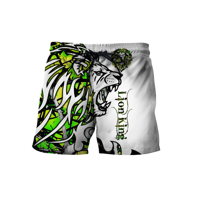 Beautiful Lion green Tattoo camo 3D all over printed shirts for men and women DD05272002S-Apparel-Huyencass-Shorts-S-Vibe Cosy™