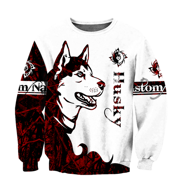 Husky red custom 3d hoodie shirt for men and women DD08122002S