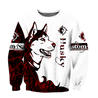 Husky red custom 3d hoodie shirt for men and women DD08122002S