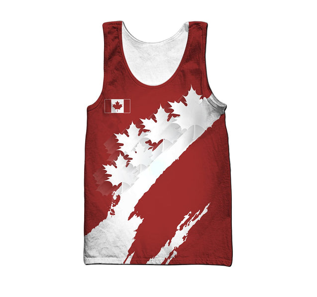 Canadian Maple Leaf Hoodie T Shirt For Men and Women-Apparel-PL8386-Tank Top-S-Vibe Cosy™