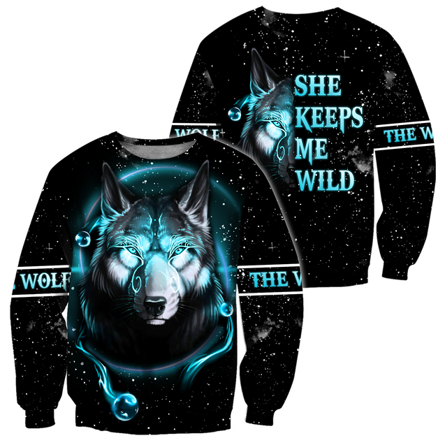 Wolf Hoodie She Keeps Me Wild DD10062002-MEI