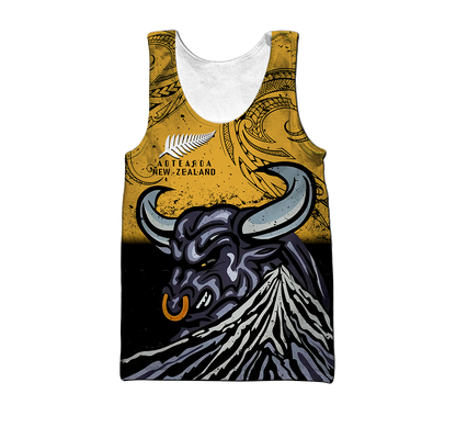 New zealand taranaki maori bull 3d all over printed shirt and short for man and women-Apparel-PL8386-Tank top-S-Vibe Cosy™