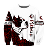 Pitbull red custom 3d hoodie shirt for men and women DD08052003S