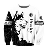 Husky black custom 3d hoodie shirt for men and women DD08122003S