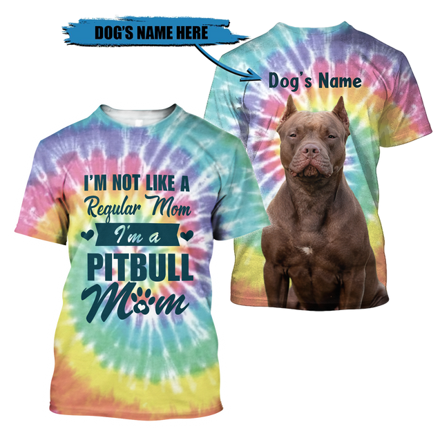 Pitbull mom customize name 3D hoodie shirt for men and women DD09152001