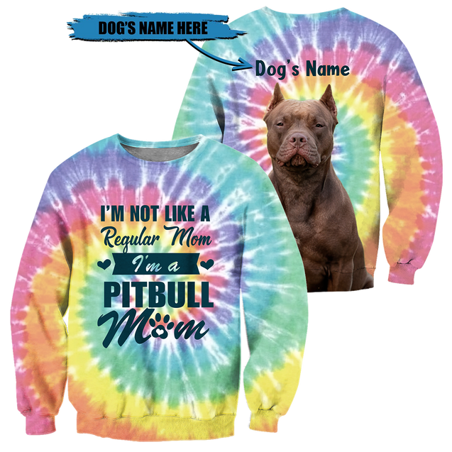 Pitbull mom customize name 3D hoodie shirt for men and women DD09152001